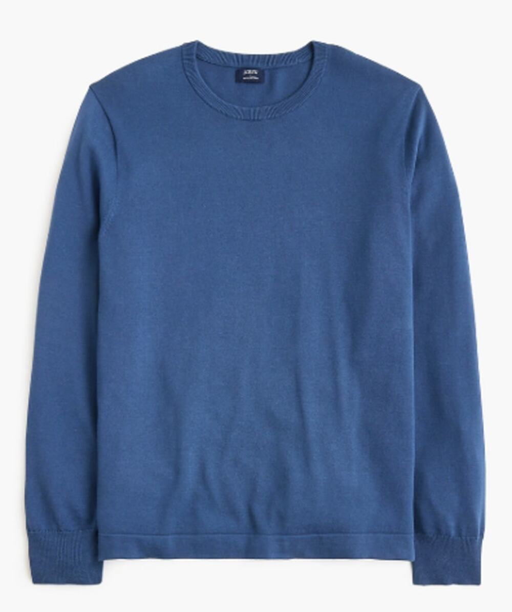 J. Crew Men's 100%Cotton Crewneck Sweater-Tee Heather Blue Size Large NWT